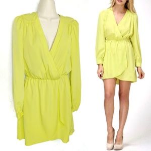 ASOS Honey Punch Neon Faux Wrap Minidress Sz M
